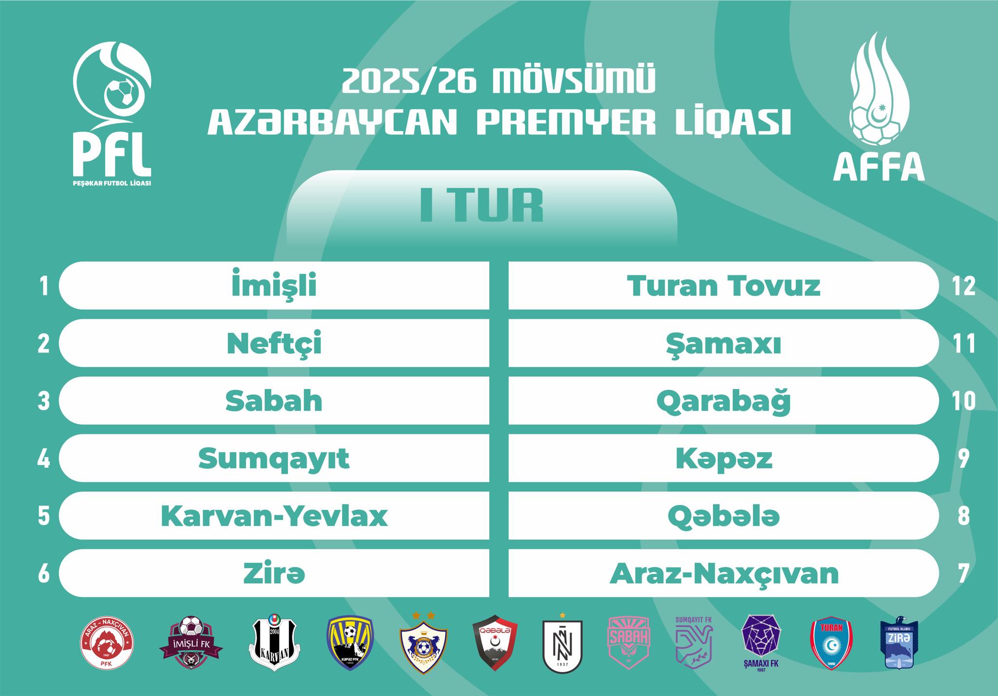 Azərbaycan Premyer Liqasının 2025/2026 mövsüm püşkü atıldı!